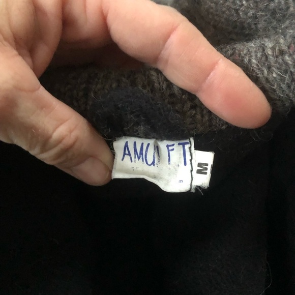 Vtg Wrap Style Fleece Lined Wool Sweater - Picture 4 of 11